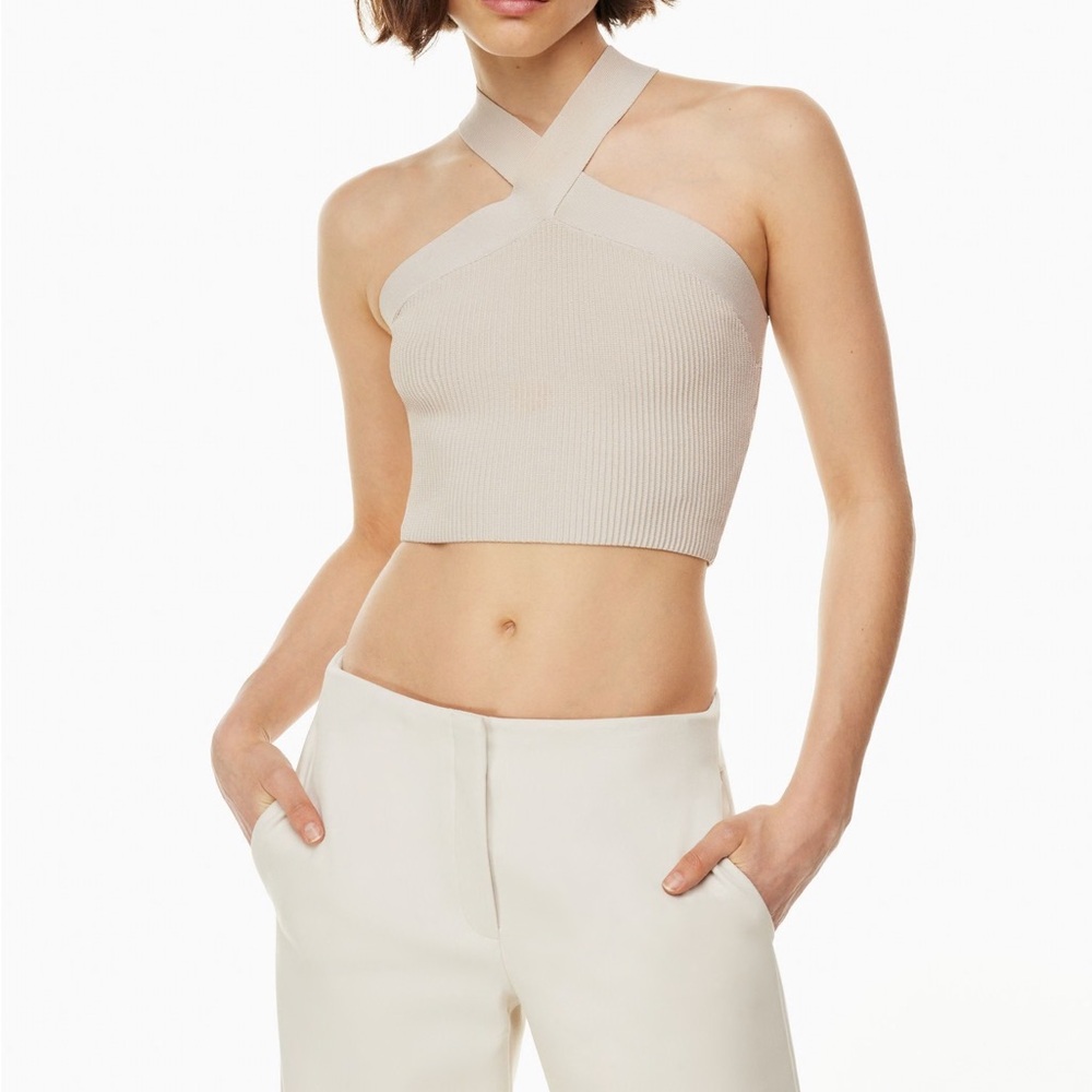 Aritzia Cream Cross-Strap Tank Top - Picture 2 of 8